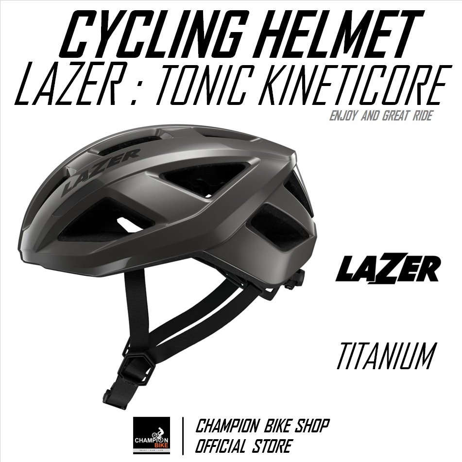 หมวกจักรยาน LAZER : TONIC KINETICORE BIKE HELMET สีไทเทเนียม