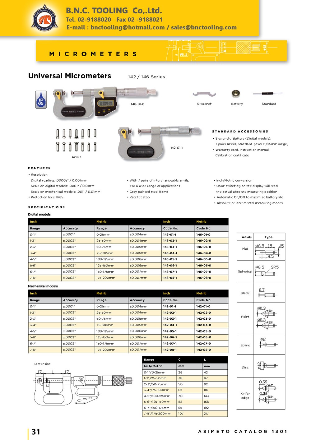 ASIMETO,P31,Universal Micrometers,146-01-0