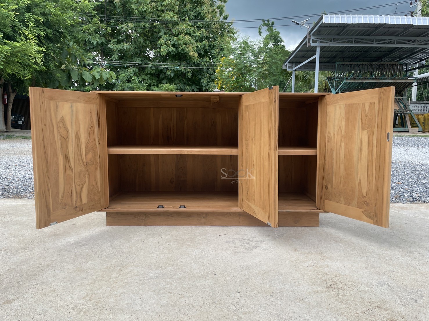 ตู้เก็บของบานซี่มินิมอล (สีสัก)