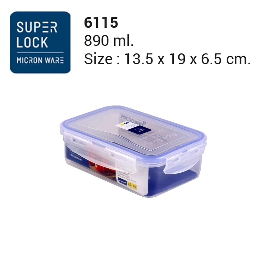 Super Lock กล่องใส่อาหาร รุ่น 6115 ความจุ 890 มล. ตรา Micronware