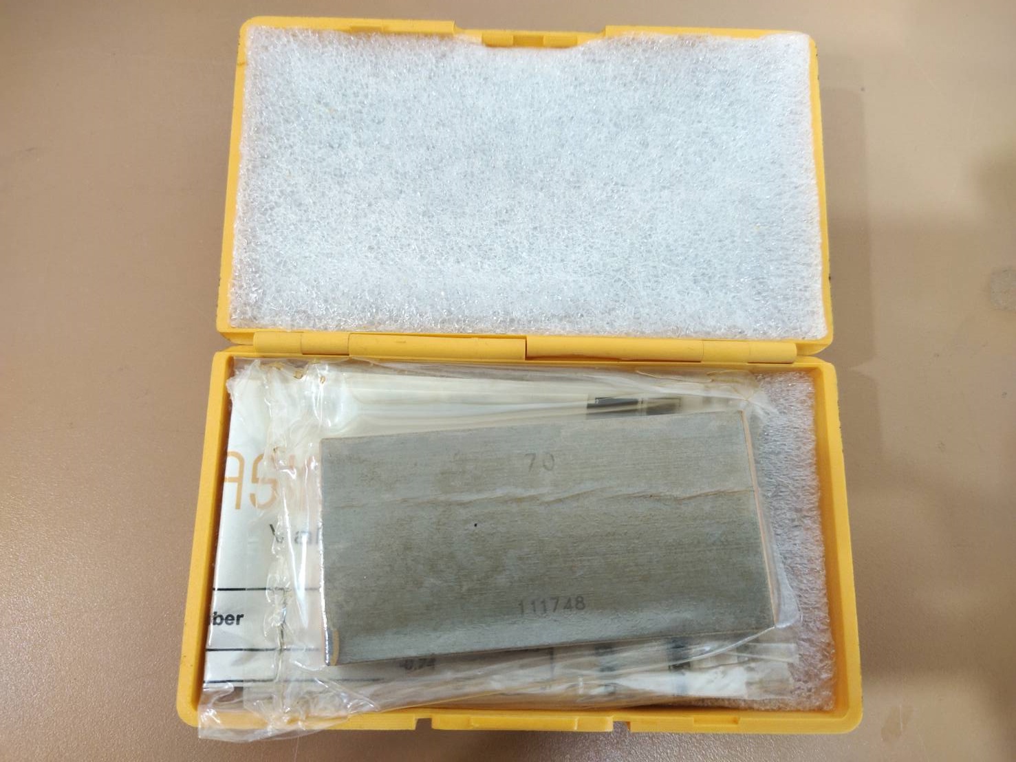 70 mm. Gauge Block แยกชิ้น, เกจบล็อคแบบแยกชิ้นAsimeto, ขนาด 70 mm, 1 ชิ้น, เกรด 1, RECTANGULAR GAUGE BLOCK (STEEL), Gard 1