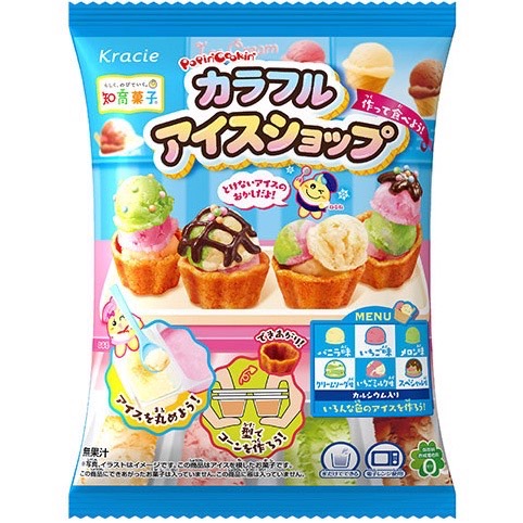 Kracie ขนมทำเอง DIY ฝึกสมาธิ เสริมจินตนาการ ขนมทำมือ ของเล่นกินได้ นำเข้าจากญี่ปุ่น #ชุดทำไอศกรีมจิ๋ว