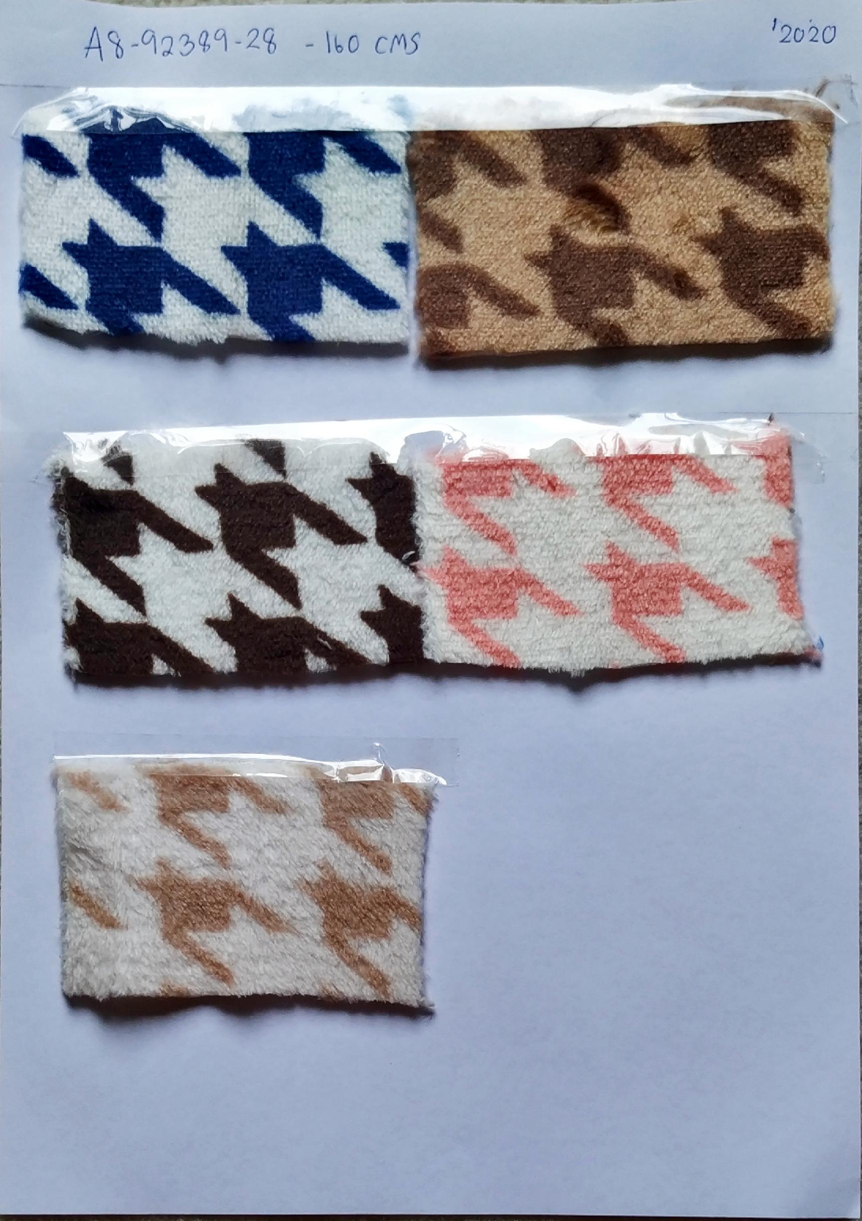 ผ้าขนสั้นสองหน้าลายทวีต 5 สี น่ารัก coral fleece print ผ้าทำผ้าห่ม ผ้าทำหมอน ผ่้าทำเสื้อคลุม ผ้าทำเสื้อหนาว หน้าผ้า 62'