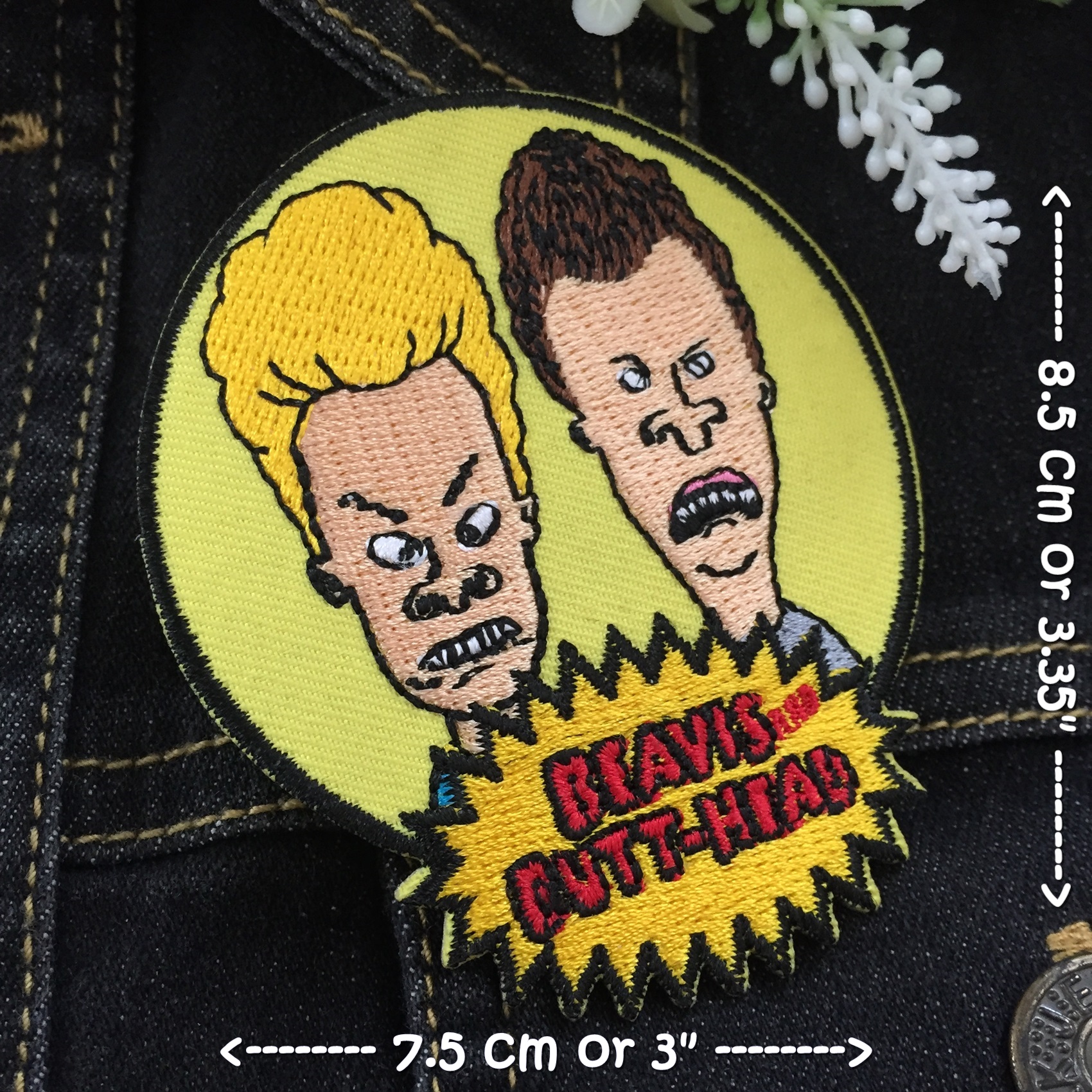 Beavis ตัวรีดติดเสื้อ อาร์มรีด อาร์มปัก ตกแต่งเสื้อผ้า หมวก กระเป๋า แจ๊คเก็ตยีนส์ Movie Embroidered Iron on Patch