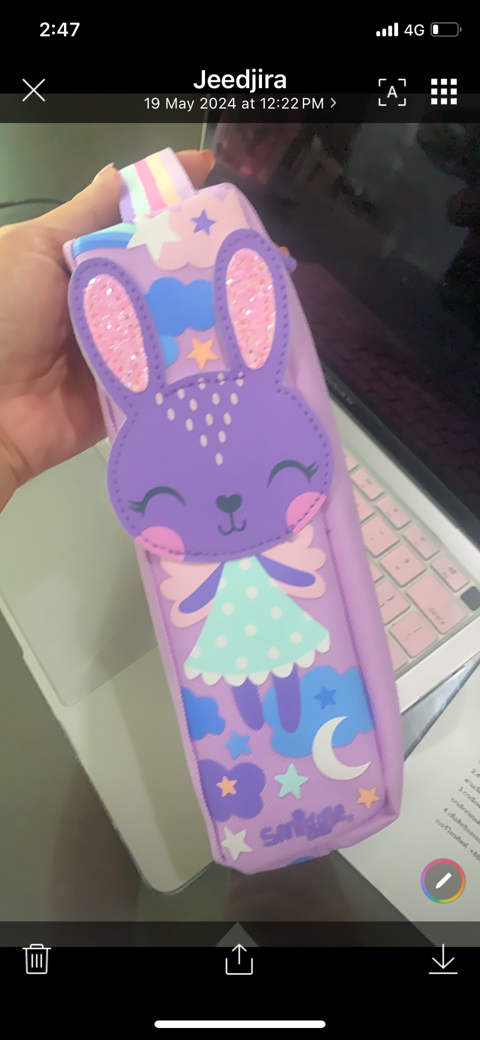 กระเป๋าดินสอ Smiggle Teeny Tiny Character Pencil Case - round about กระต่าย