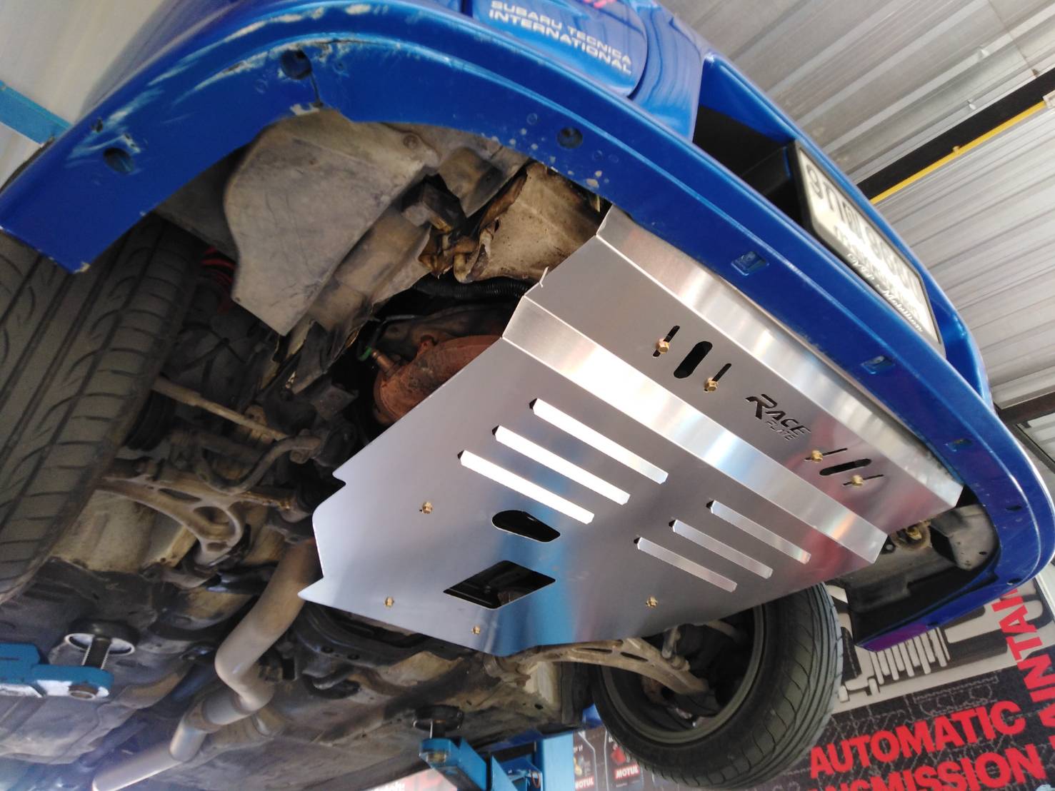 แผ่นปิดใต้ห้องเครื่องอลูมิเนียม Subaru Impreza GC Raceplate_Undertray