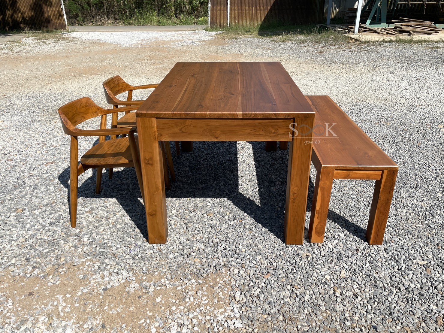 ชุดโต๊ะขาตรงมีลิ้นชักเก้าอี้ฮิโรชิมา