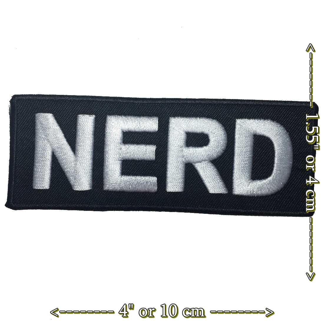 Nerd ตัวรีดติดเสื้อ อาร์มรีด อาร์มปัก ตกแต่งเสื้อผ้า หมวก กระเป๋า แจ๊คเก็ตยีนส์ Quote Embroidered Iron on Patch