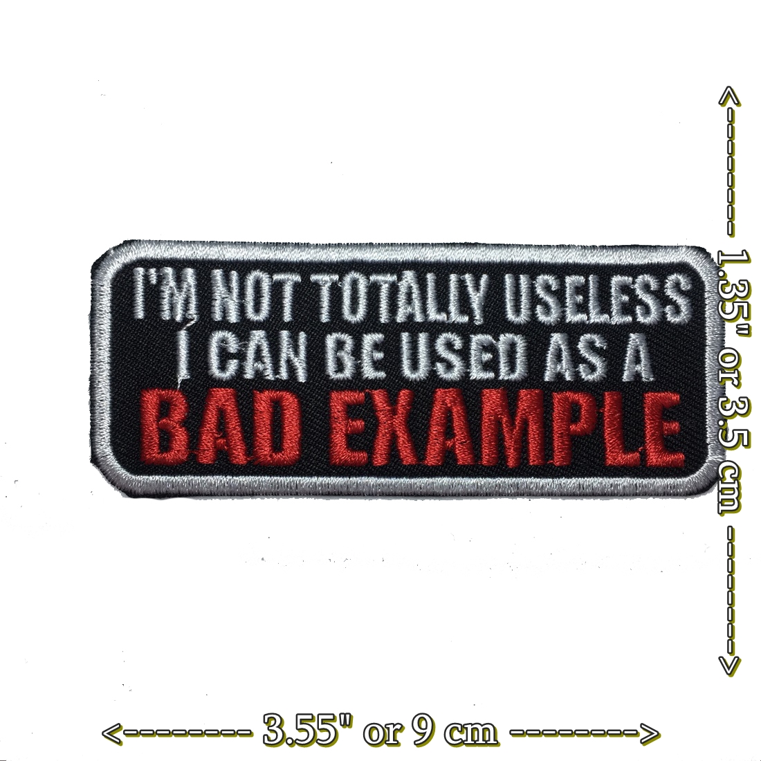 I'm not totally Useless ตัวรีดติดเสื้อ อาร์มรีด อาร์มปัก ตกแต่งเสื้อผ้า หมวก กระเป๋า แจ๊คเก็ตยีนส์ Quote Embroidered Iron on Patch