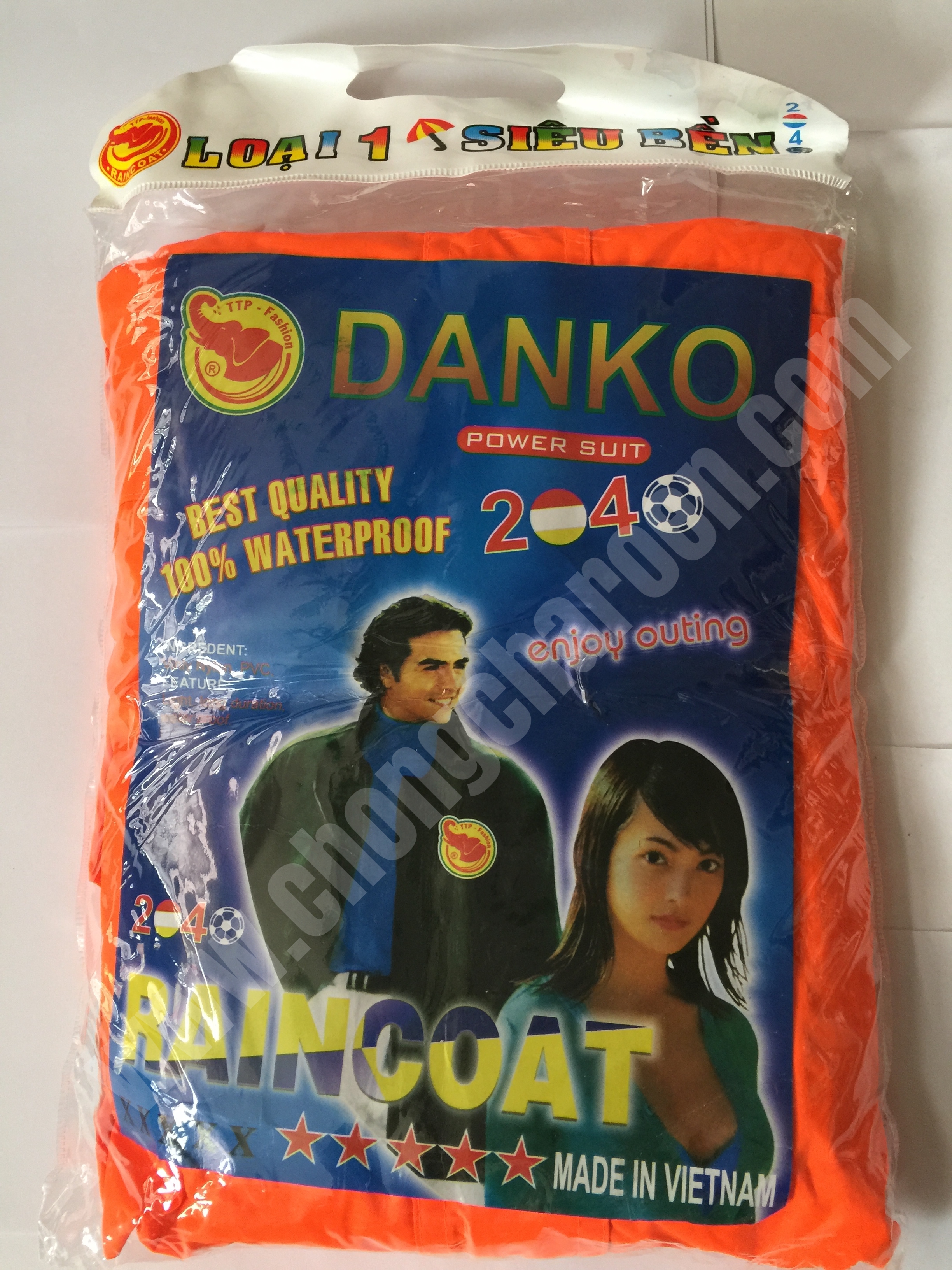 ชุดกันฝน เสื้อ และ กางเกง หนา มีหมวกในตัว สีต่างๆ ตราช้าง Danko