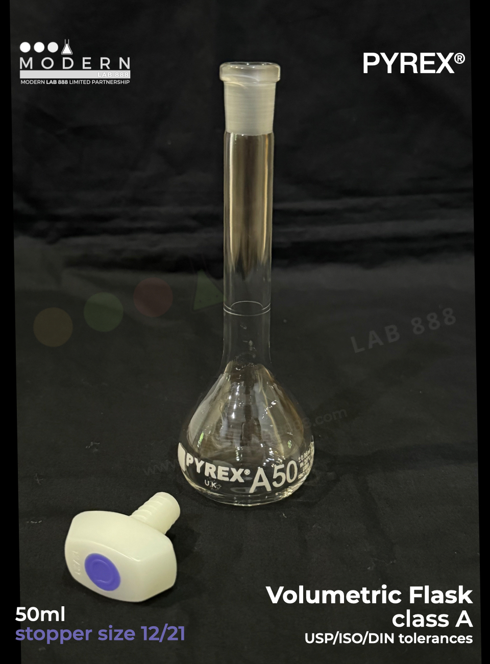 ขวดวัดปริมาตร / Volumetric Flasks, Class A (Batch Certificate), PYREX