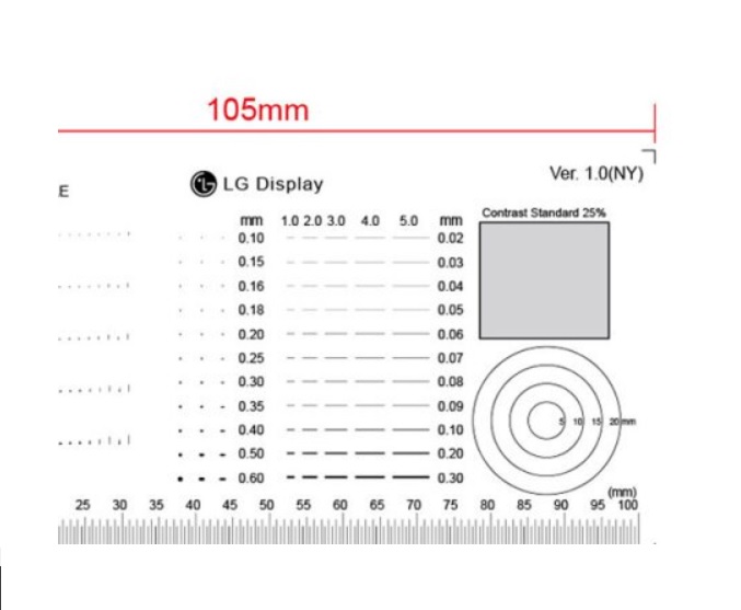 แผ่นใสสำหรับตรวจสอบจุดชิ้นงาน LG, LG High Precision Point Gauge Measuring Tool Microscope Stain Card Micrometer Calibrator Magnifier Area Gauge VER 1.0 (NY)