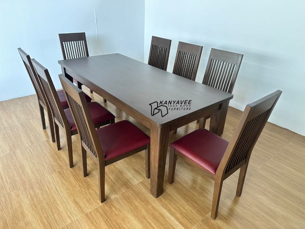 ชุดโต๊ะกินข้าวไม้สัก 8 ที่นั่ง