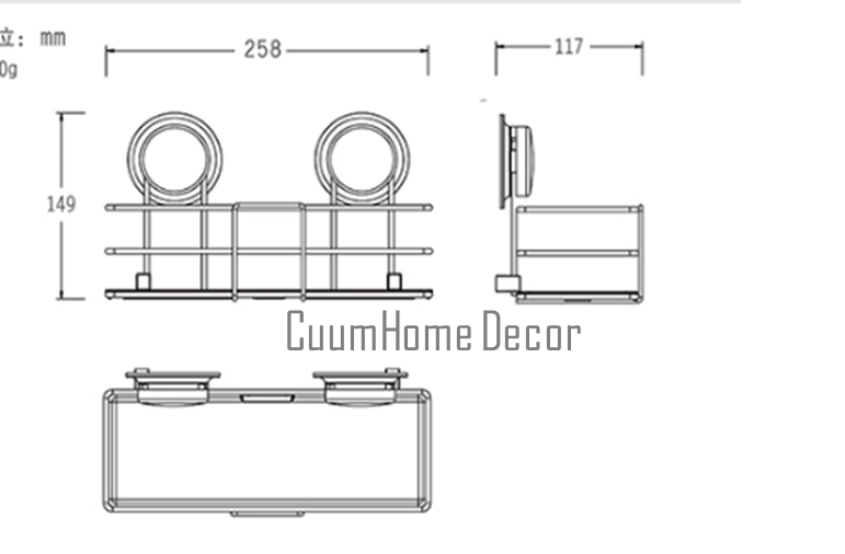 VR-20 ชั้นวางอุปกรณ์ฐานเรียบ ขนาด L258 x W117 x H149 ไม่ต้องเจาะผนัง