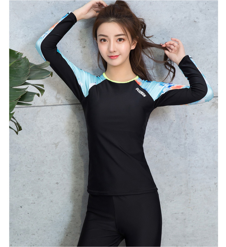 ชุดว่ายน้ำแบบสปอร์ต ชุดว่ายน้ำแขนยาวขายาว สีดำ ส่งฟรี ems