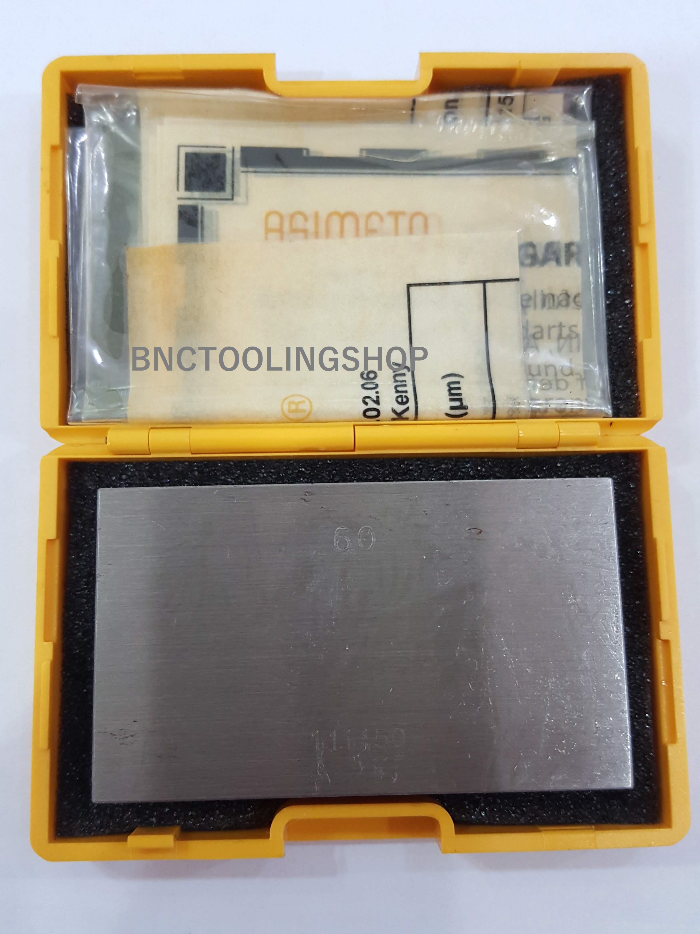 60.00 mm. Gauge Block แยกชิ้น, เกจบล็อคแบบแยกชิ้นAsimeto, ขนาด 60.00 mm, 1 ชิ้น, เกรด 1, RECTANGULAR GAUGE BLOCK (STEEL), Gard 1