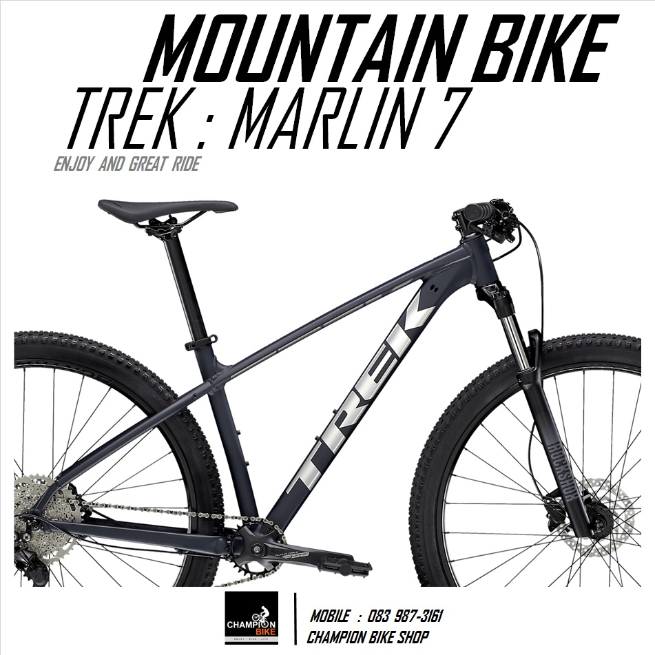 จักรยานเสือภูเขา TREK : MARLIN 7 DISC MOUNTAIN BIKE - 2021 สีน้ำเงินเข้มด้าน-เงิน