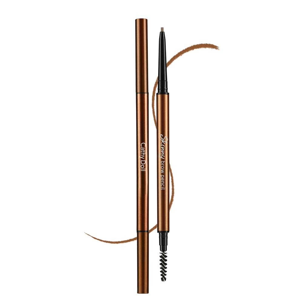 Cathy Doll Skinny Brow Pencil 0.05g #08 CARAMEL เคที่ดอลล์ สกินนี่บราวเพ็นซิล 0.05G ดินสอเขียนคิ้ว ออโต้ หัวเล็กเพียง 1.5 mm สี 08 คาราเมล