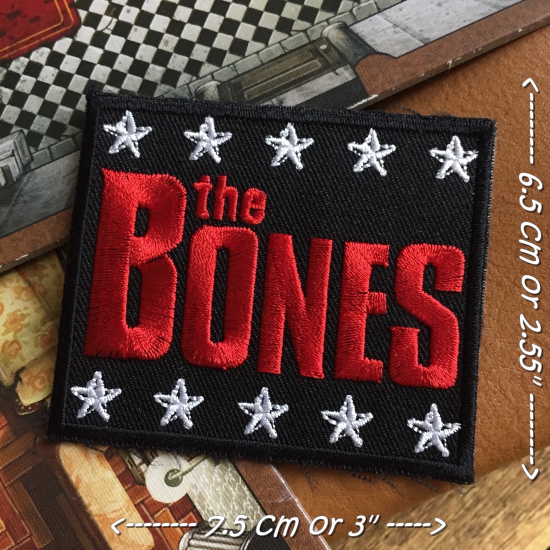 The Bones วงดนตรี ร็อค เฮฟวี่เมทัล พังค์ ตัวรีดแบบปัก อาร์มปัก ตัวรีดติดเสื้อ ตัวรีด ติดกระเป๋า ติดหมวก ติดแจ๊คเก็ต Rock Iron on Embroidered Patch