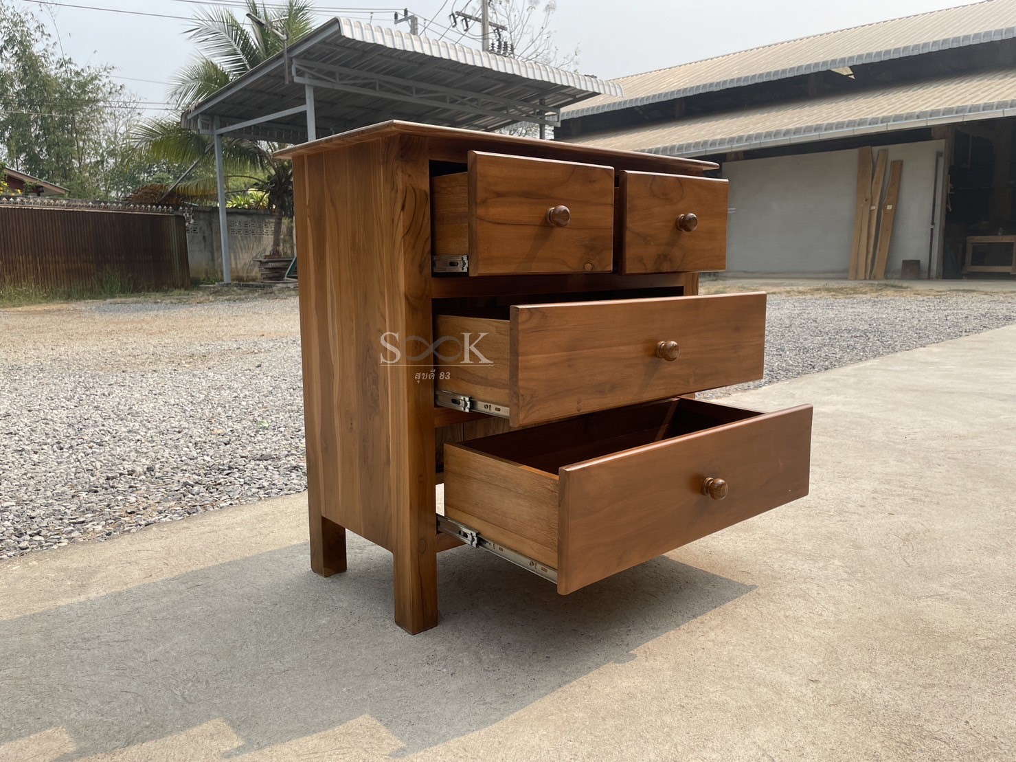 ตู้ลิ้นชักคลาสสิค (สีสัก)