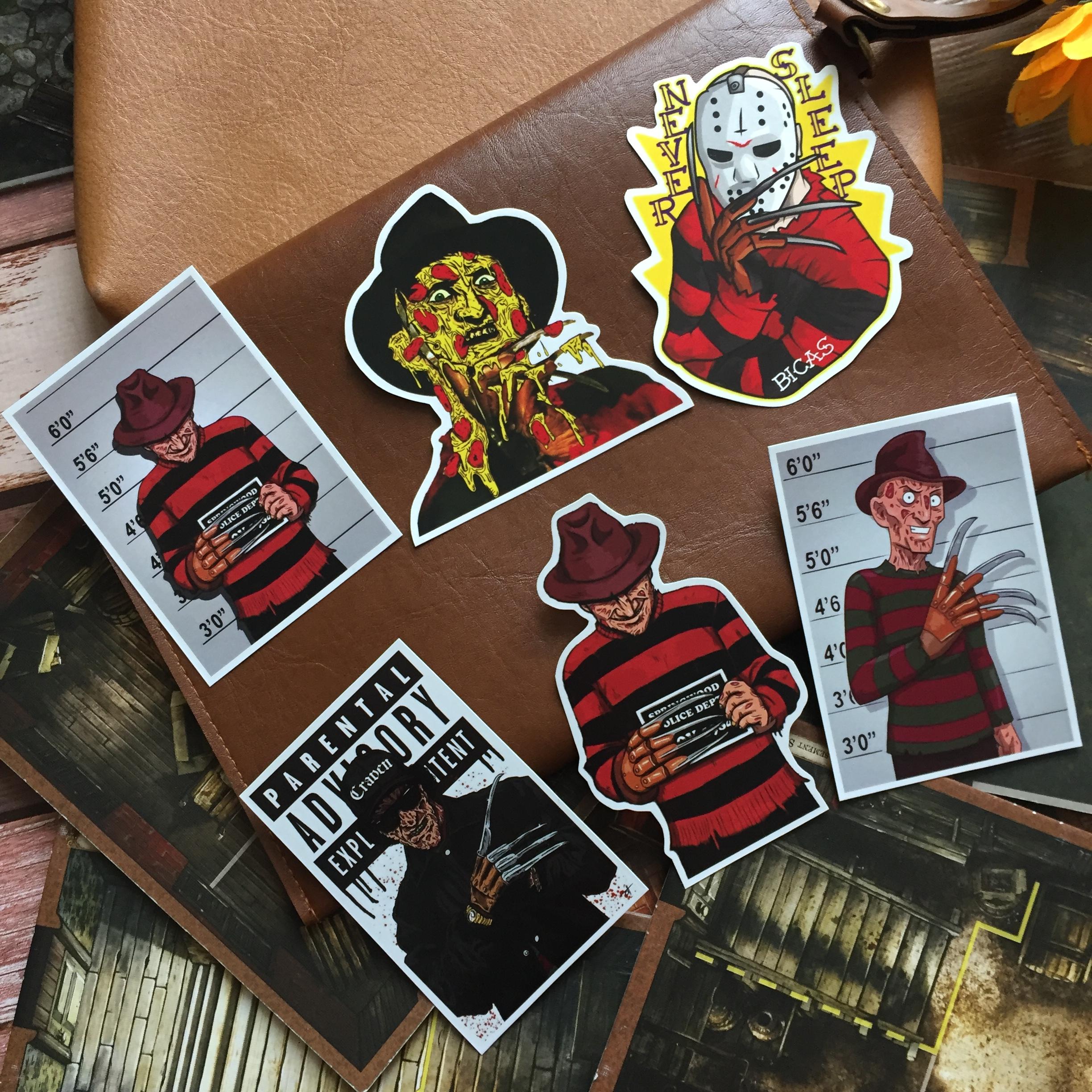เฟรดดี้ Freddy Nightmare สติกเกอร์ เคลือบกันน้ำ ติดกระเป๋าเดินทาง มอเตอร์ไซด์ Laptop เคสโทรศัพท์ กระบอกน้ำ Waterproof Decal Sticker