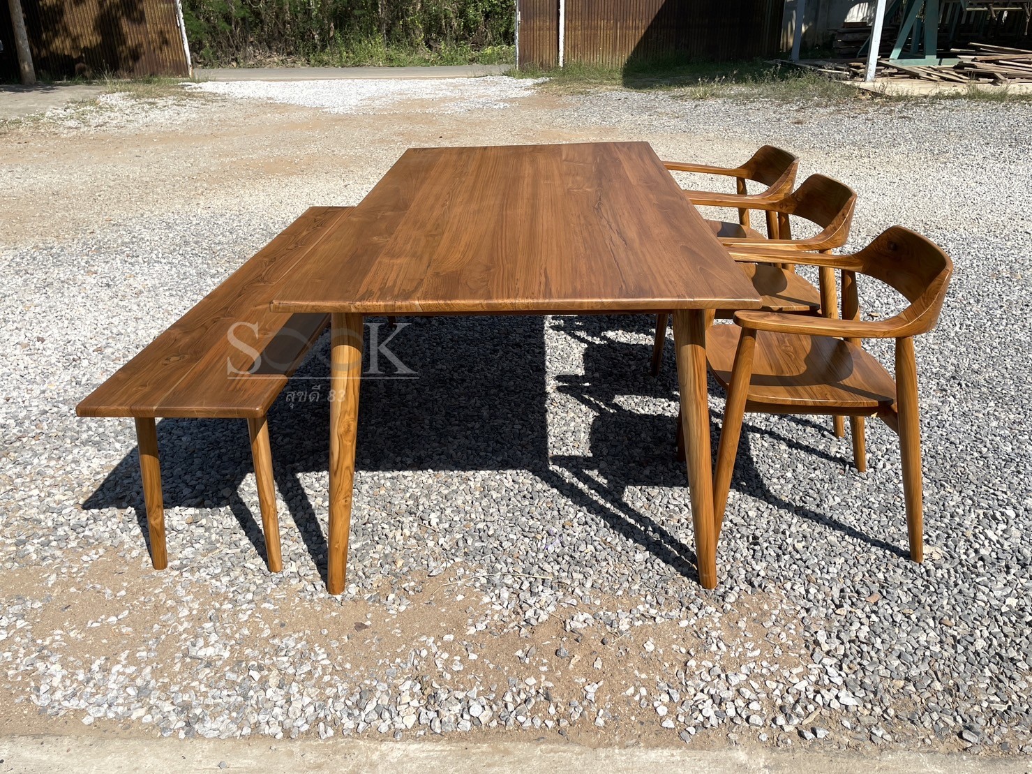 ชุดโต๊ะกินข้าวมินิมอลขากลม เก้าอี้ฮิโรชิมา