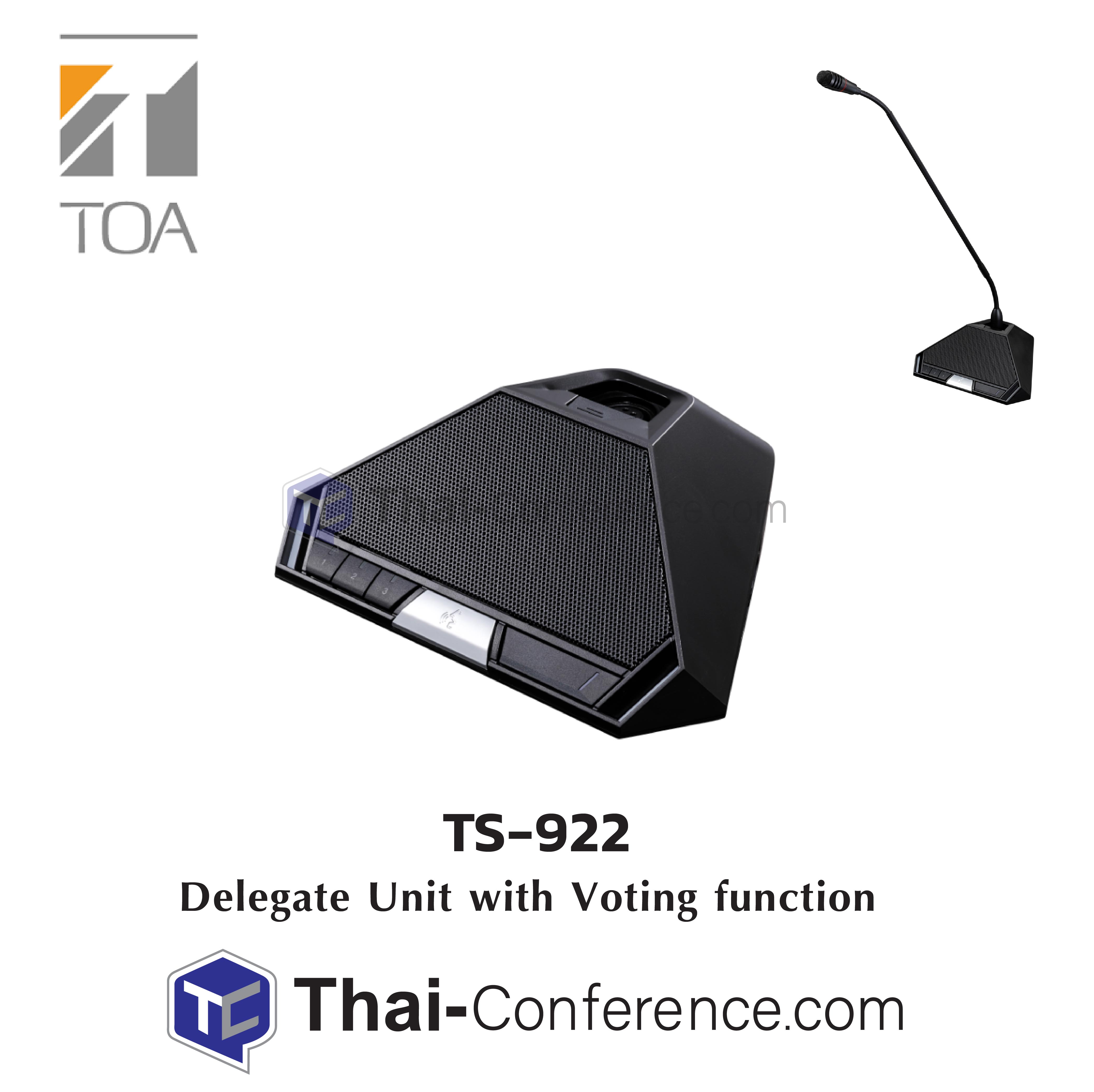TOA TS-922 Infrared Delegate Unit ไมค์ประชุม ชุดประชุม ไมค์ห้องประชุม ไมค์ประชุมไร้สาย ชุดประชุมไร้สาย microphone conference