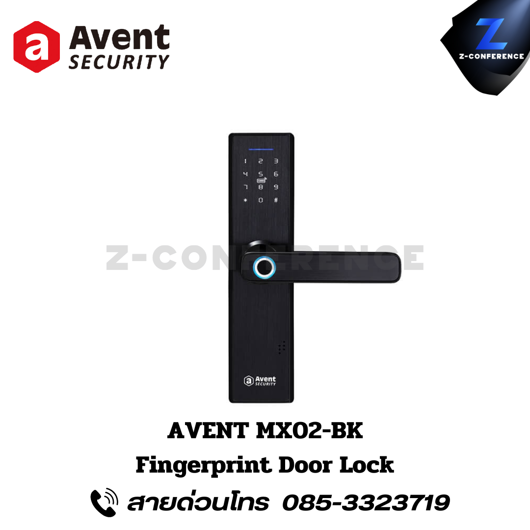 AVENT MX02-BK Fingerprint Door Lock. digital door lock , ประตูสแกนนิ้ว , ดิจิตอลล็อค , สแกนนิ้ว , สแกนหน้า
