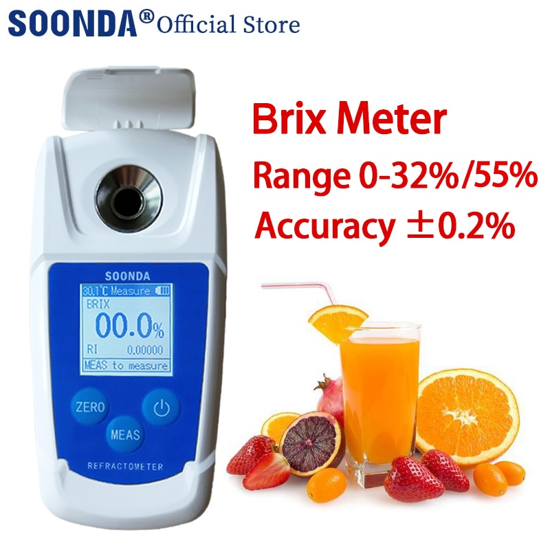Digital Brix Meter tester Handheld Sugar Refractometer 0 - 32 % Fruit juice drinks beer wine Honey Brix tester Sugar Tester Meter