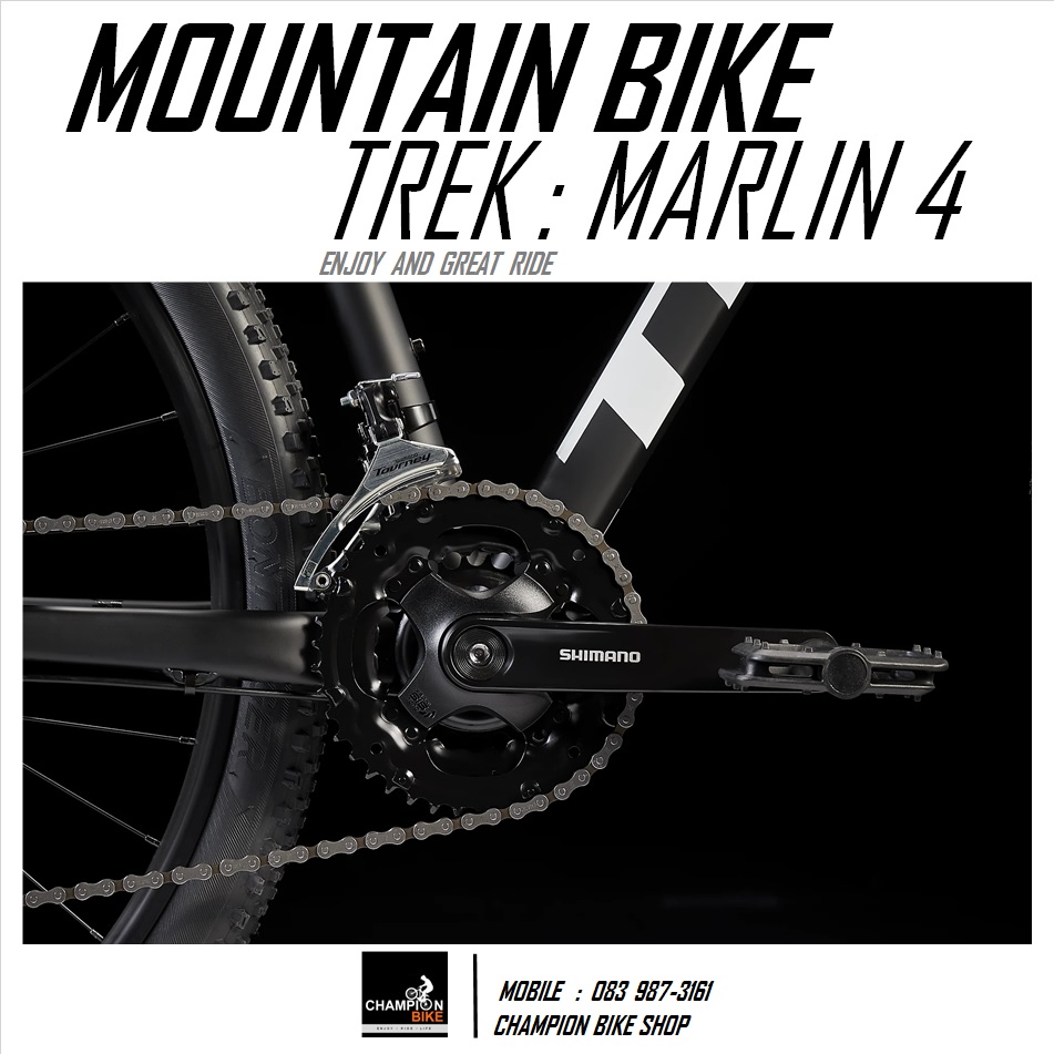 จักรยานเสือภูเขา TREK MARLIN 4 DISC MOUNTAIN BIKE - 2022 สีดำด้าน-ขาว