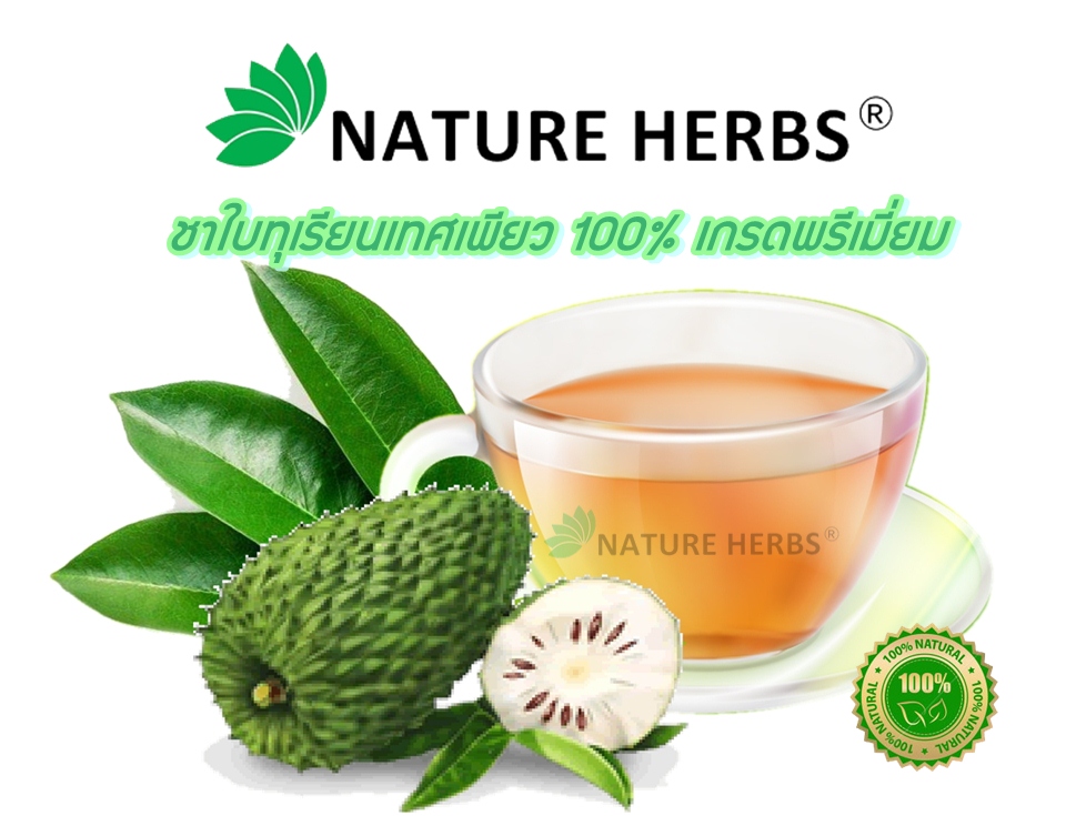 ชาใบทุเรียนเทศเพียว 100% ซอง 2 กรัม บรรจุ 30 ซอง เกรดพรีเมี่ยม พิฆาตมะเร็ง 1 ห่อ