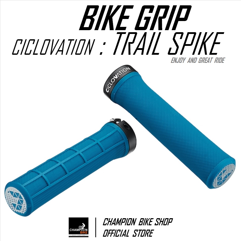 ปลอกแฮนด์จักรยาน CICLOVATION : TRAIL SPIKE CONICAL BIKE GRIP สีฟ้า