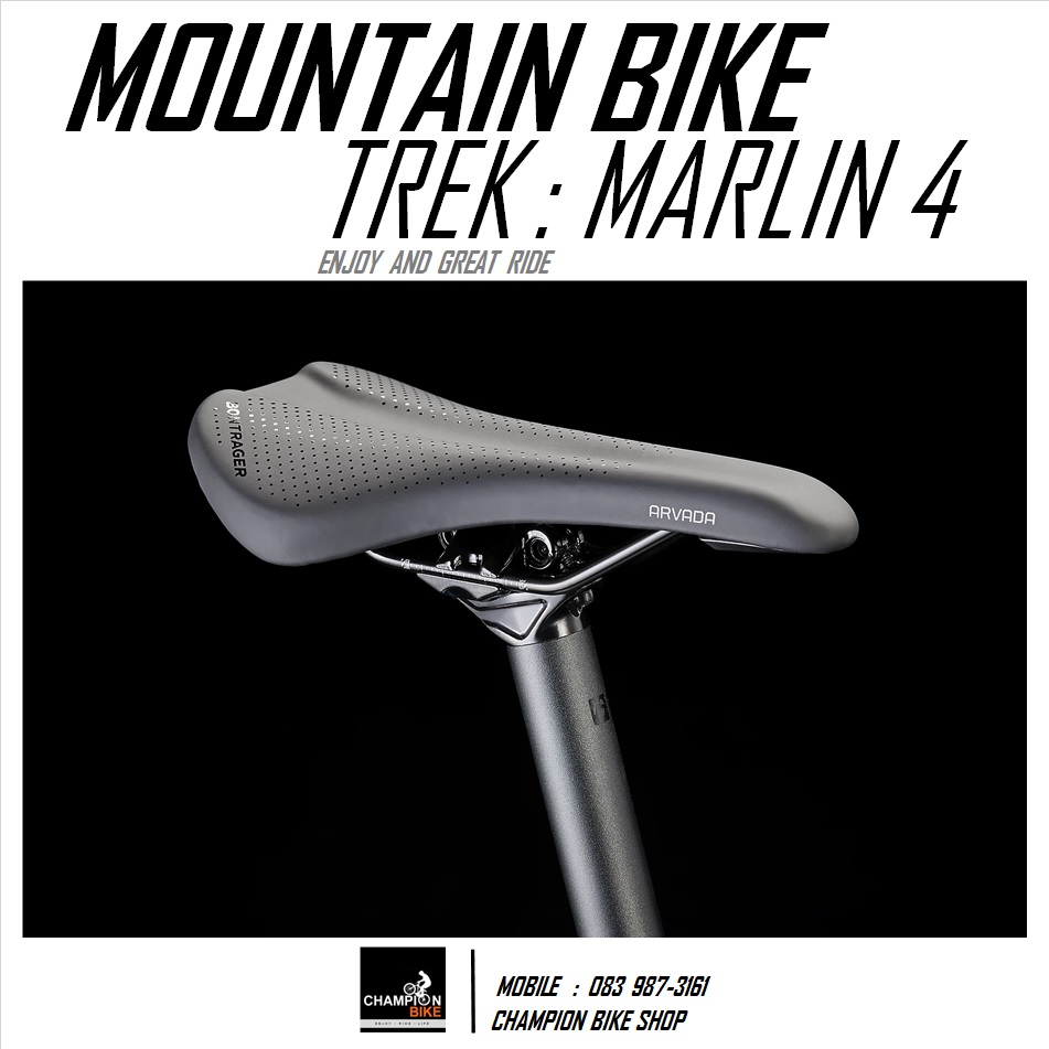 จักรยานเสือภูเขา TREK MARLIN 4 DISC MOUNTAIN BIKE - 2022 สีดำด้าน-ขาว