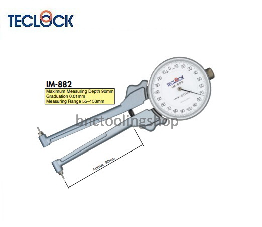 ไดอัลเกจวัดรููในขนาด 55-153มิล ความละเอียด 0.01มิล ,Dial Depth Gauges Range 55-153mm Graduation 0.01mm,TECLOCK,IM-882