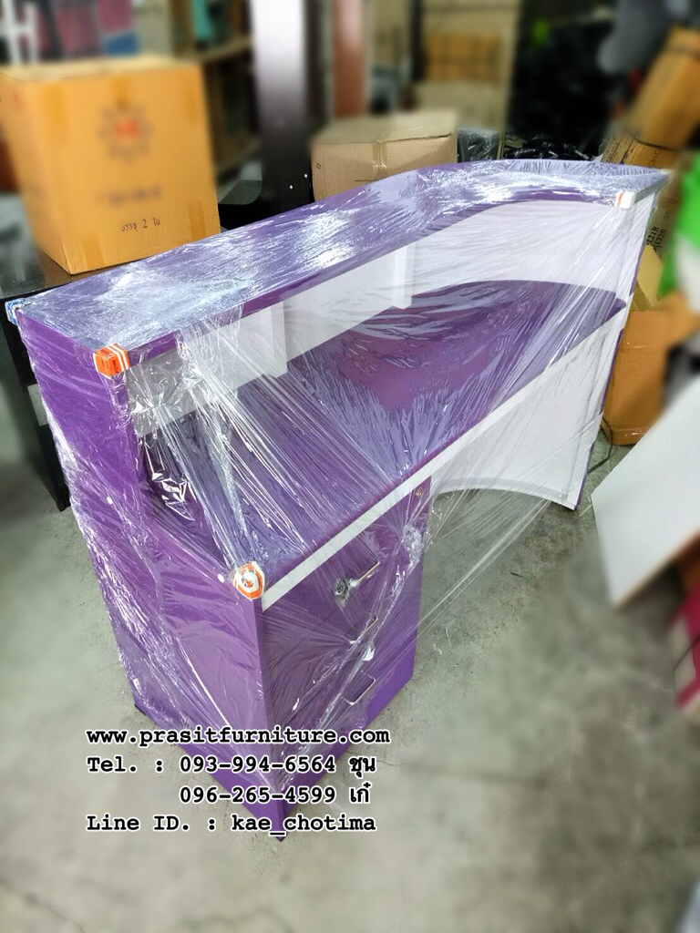 โต๊ะเคาเตอร์โค้ง 3 ลิ้นชักแนวตั้ง