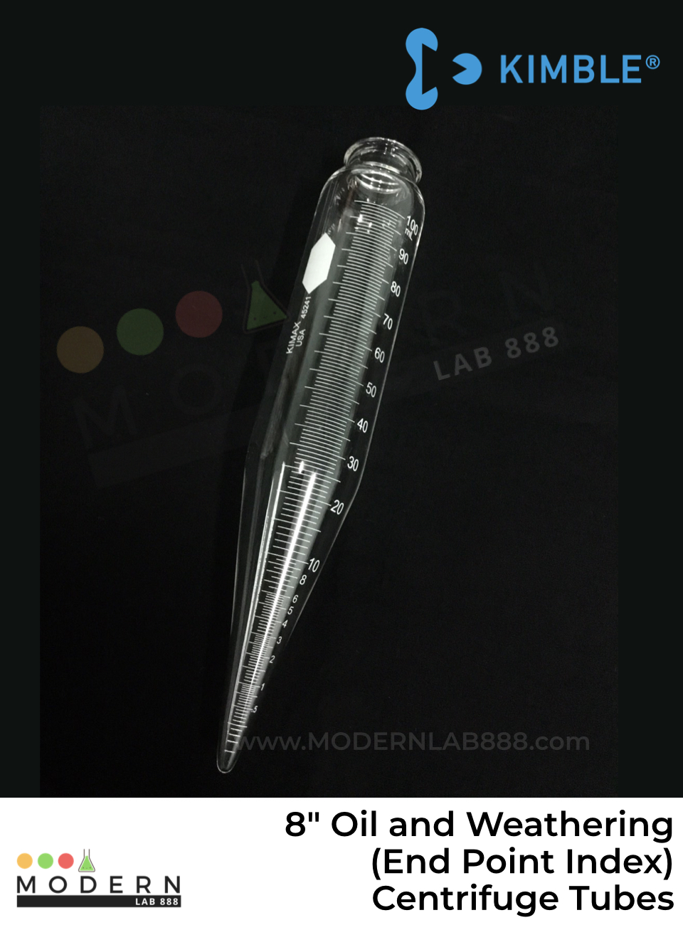 8" Oil and Weathering (End Point Index) Centrifuge Tubes