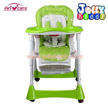 C10153 เก้าอี้นั่งกินข้าว ป่อนข่าวเด็ก Tower chair ปรับเอนเปลนอนได้ สีเขียว