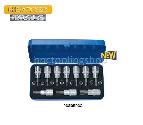 ชุดลูกบ๊อกเดือย 6เหลี่ยม รู 1/4"-1/2" 18ชิ้น,Screwdriver Socket Set 1/4"-1/2" 18pcs,HEYTEC,50850550083
