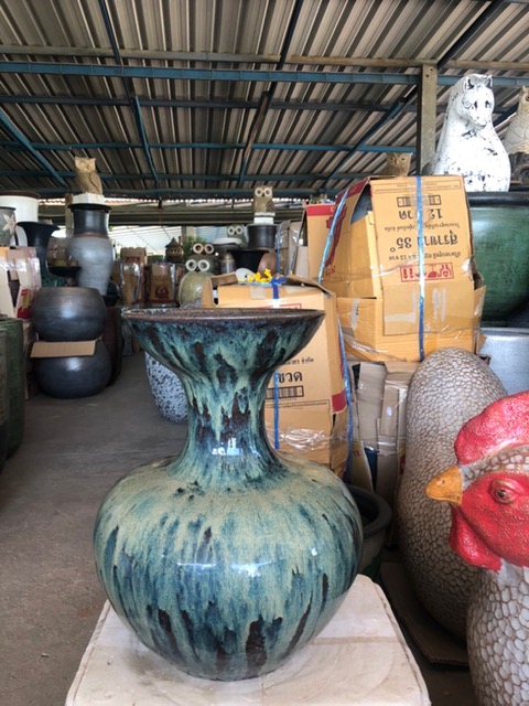 แจกันปากกว้าง (งานเคลือบเซรามิค)