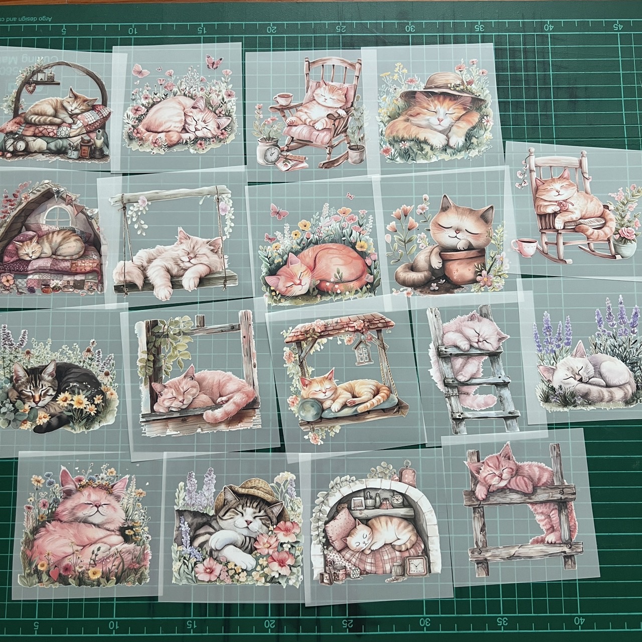 ตัวรีดติดเสื้อ แมว ตะกร้า น่ารัก ฟิลม์รีดร้อน พิมพ์ลาย สติกเกอร์รีดติดเสื้อ สกรีนลาย ฟิลม์ DFT DTF