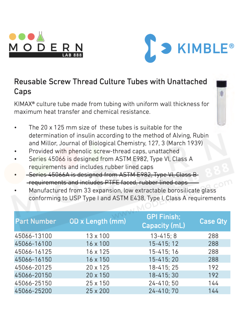 25 x 200mm, 70mL หลอดทดลองแบบหนาใช้ซ้ำได้พร้อมฝาเกลียว / Reusable Screw Thread Culture Tubes with Unattached Caps and Rubber Liners