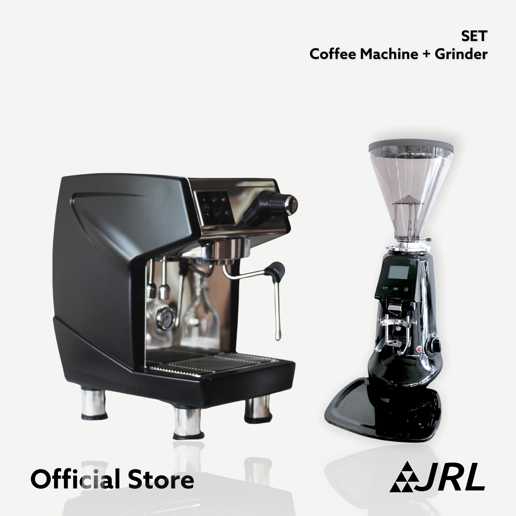 JRL ชุดเครื่องชงกาแฟระบบกึ่งอัตโนมัติ และเครื่องบดกาแฟอัตโนมัติ