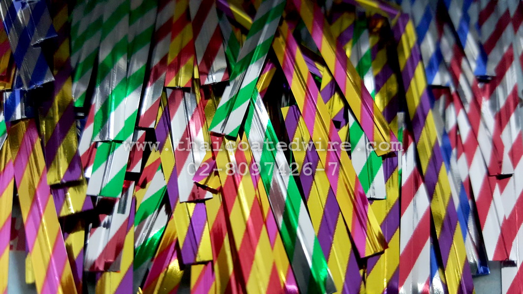 ลวดฟอยล์มัดปากถุง 8cm x 1,000 เส้น แบบคละสีในถุง