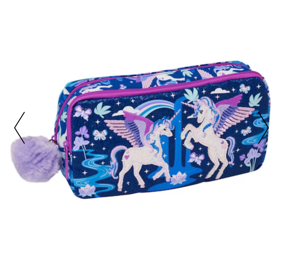 กระเป๋าดินสอ 2 ช่อง Smiggle 2 pocket pencilcase character-Away- ยูนิ ม่วง