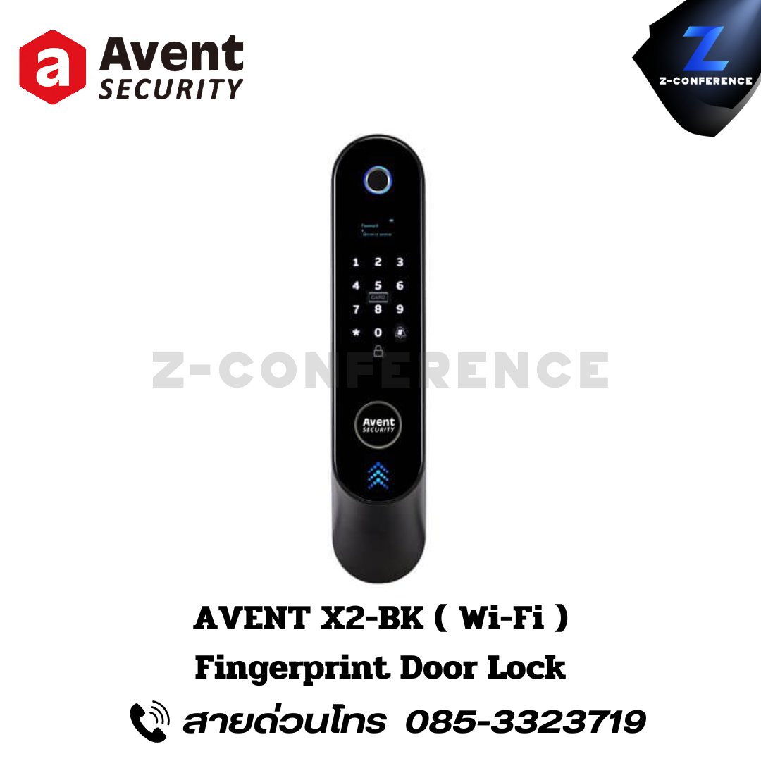 AVENT X2-BK (WI-FI) Fingerprint Door Lock digital door lock , ประตูสแกนนิ้ว , ดิจิตอลล็อค , สแกนนิ้ว , สแกนหน้า