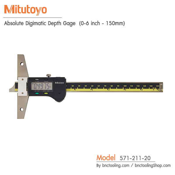 Mitutoyo,Absolute Digimatic Depth Gage (0-6 inch - 150mm),571-211-20