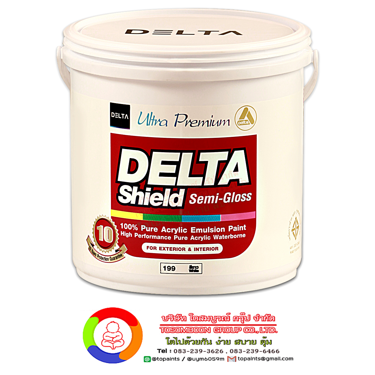 สีเดลต้า ชิลด์ เซมิกลอส สีน้ำอะครีลิคกึ่งเงา เกรดพรีเมี่ยม DELTA SHIELD SEMI-GLOSS PREMIUM