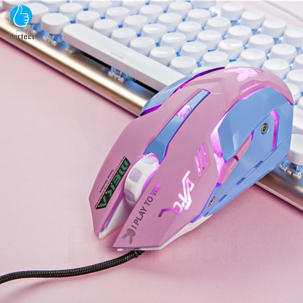 เมาส์ เมาส์ไร้สาย เมาส์เกมมิ่ง ความแม่นยำสูงปรับ DPI 800- 2400 เสียงปุ่มเงียบ เหมาะกับเกมส์ ทำงาน รุ่น HMW-02 สีชมพู