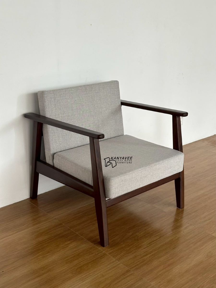 เก้าอี้พร้อมเบาะนั่ง สีวอลนัทเข้ม