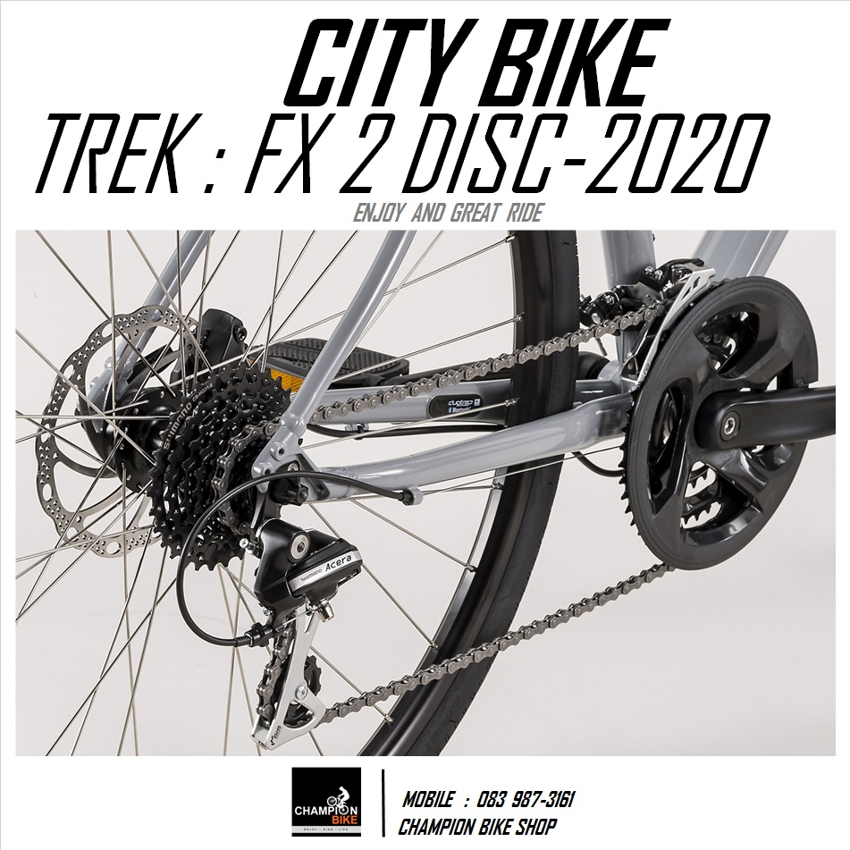 จักรยานซิตี้ไบค์ TREK : FX 2 DISC CITY BIKE - 2020 สีเทา-เขียว